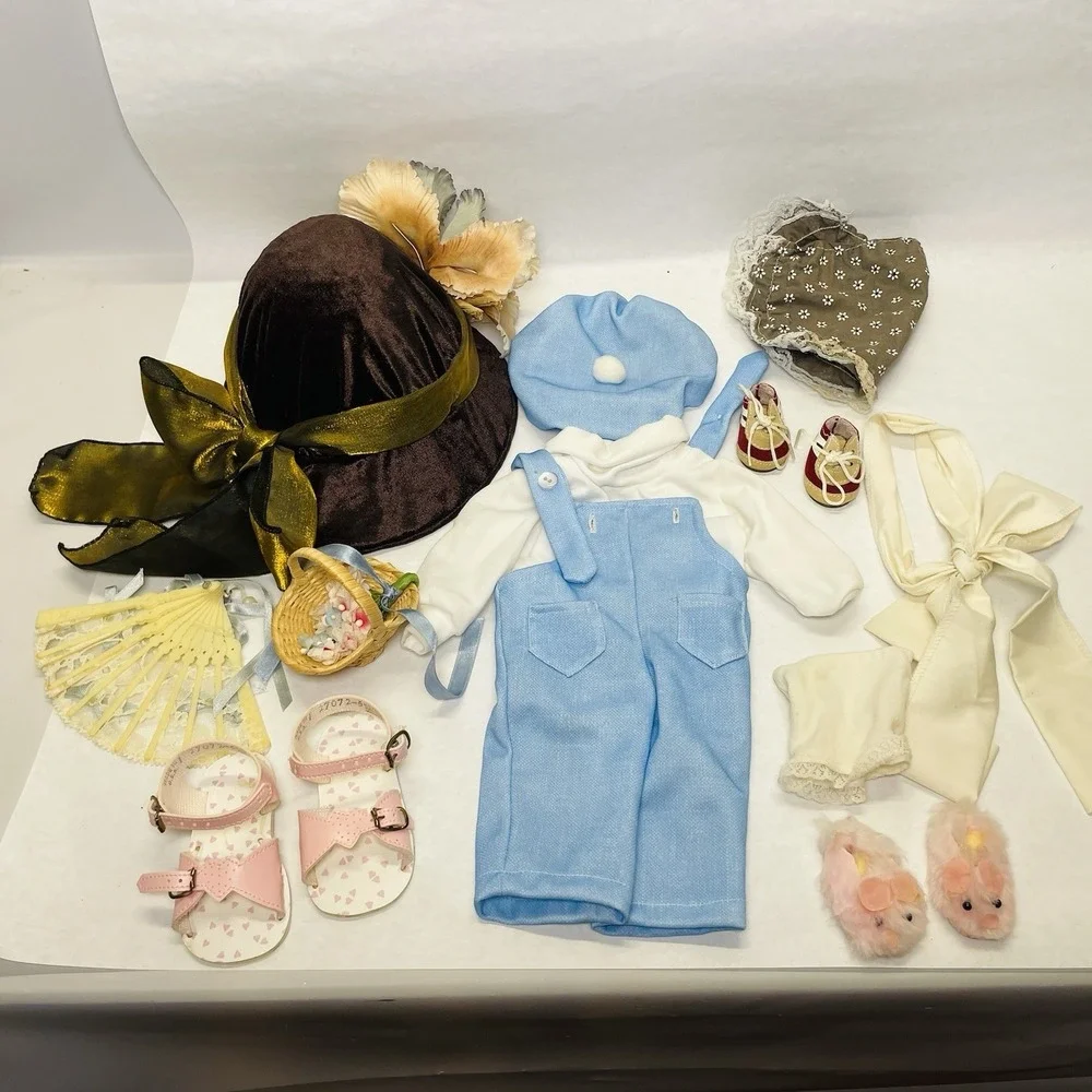 VTG AMERICAN GIRL DOLL CLOTHES & Other Doll ACCESSORY LOT BLUE PANTS & Hat